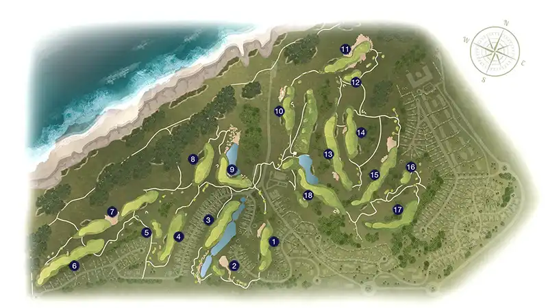 Mapa campo West Cliffs